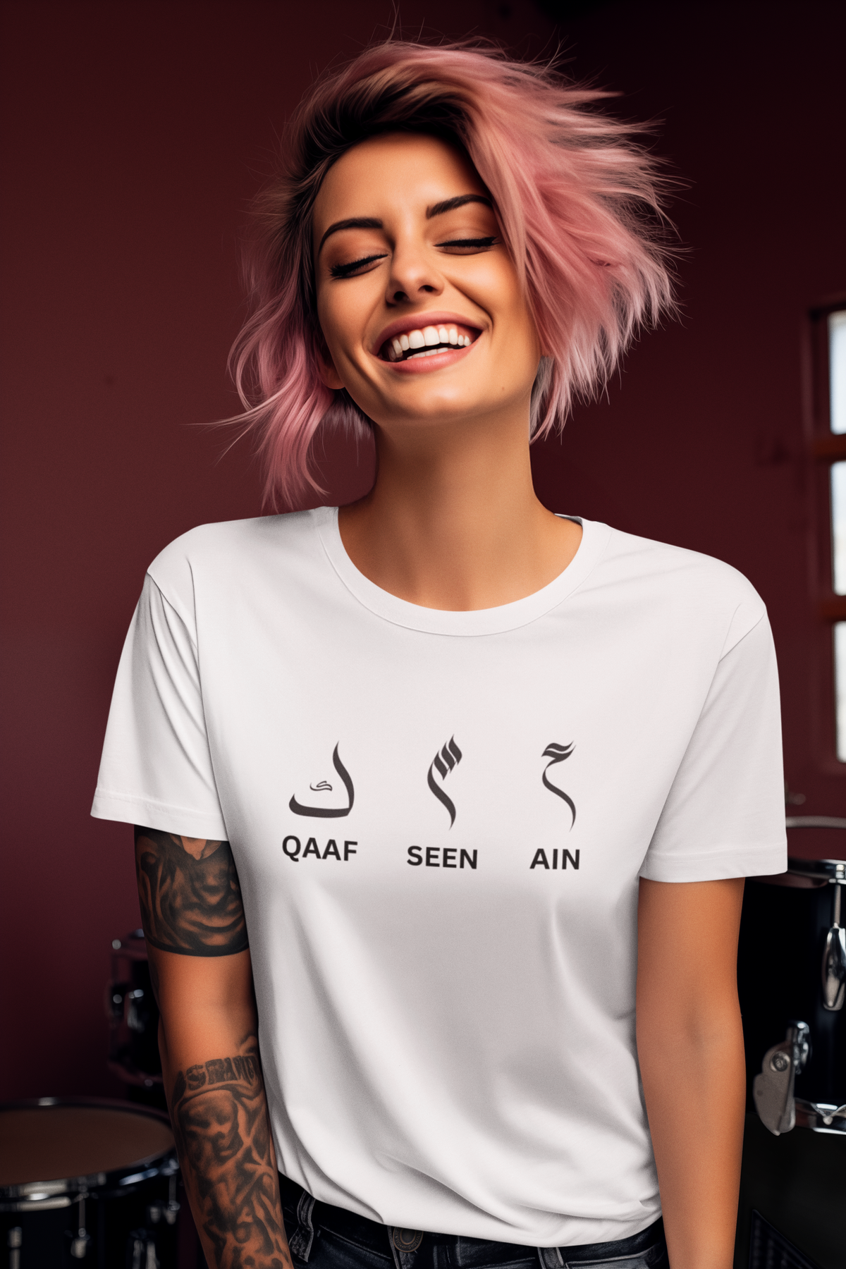 QAAF SEEN AIN Arabic Calligraphy T-Shirt